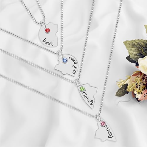 Friendship Necklace - Heart BFF Necklace for 4 Best Friends Forever and Ever Necklace4