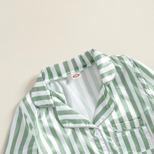 Toddler Girl Pajamas Set Cute Floral Print Button Up Long Sleeve Shirt Top Elastic Pants Loungewear Sleepwear 5