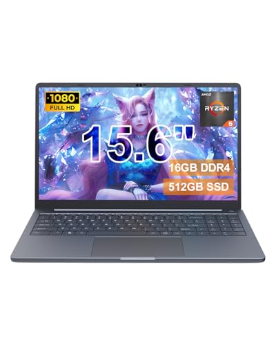 Ninkear A15 Ultradünn Laptop, AMD Ryzen 5 3500U, 16GB DDR4, 512GB SSD, 15.6' Ultragroß Display, WiFi 5 & BT 5.2, Lange Arbeitszeiten Ausreichende Schnittstellen Laptop – Für Arbeit & Treffen