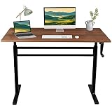 ERGO COMFY Manual Height Adjustable Standing Desk, 48 x 24 Inch Hand Crank Standing Desk with One-Pi