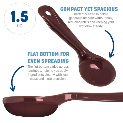 Image of Carlisle FoodService Products Measure Miser Solid Measuring Spoon with Short Handle, 1.5 Ounces, Brown