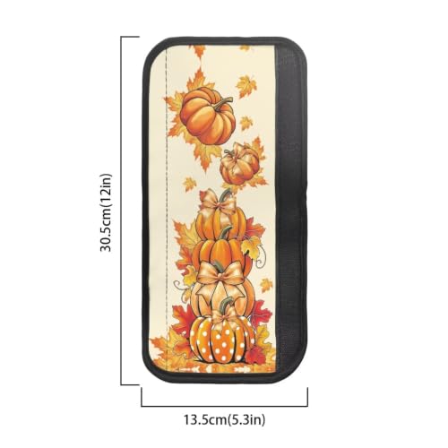 Image of Dreaweet Fall Pumpkin Maple Leaf Print Refrigerator Handle Covers Set of 4