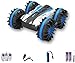 Toy model RC Car Racing, 2 en 1 360 Rotation Rc Cars, 2.4G télécommande Stunt Car 2 côtés étanche et la Conduite sur l'eau amphibie Terre (Color : Blue)