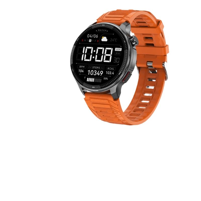 JINSHANGZI Reloj inteligente deportivo militar de 100 metros, GPS integrado, brújula de mapa sin conexión, pantalla Corning Gorilla de 1.4 pulgadas, reloj inteligente GPS para hombre (naranja)