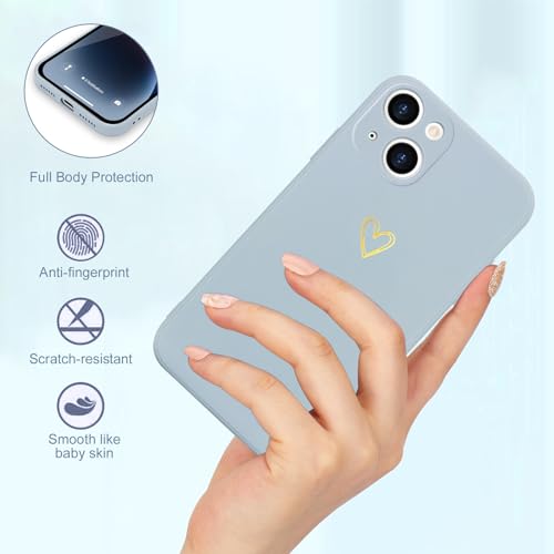 Image of Wirvyuer for iPhone 14 Case Cute Slim Shockproof Phone Case with Wireless Charging Support and Protection, Light Grey