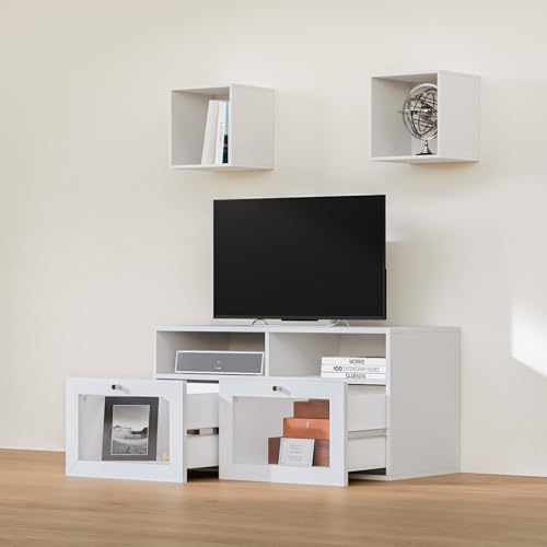 Image of Home Centre | Soho Medium TV Unit | Engineered Wood, Multipurpose Cabinet | White | 1 Year Warranty