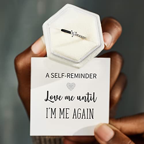 STORYJEWELLERY Purity Ring, Heart Shaped Enamel Ring, Heart Rings for Women, Dainty Promise Rings for Her, Inspirational Gifts for Women3