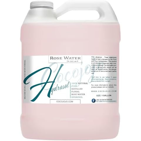 Rose Hydrosol Spray Cleansing Non GMO Facial Toner for Face Body Locs Rose Water Hydrating Face Mist, for Hydration Pure & Natural Hydrosol for All Skin Types - COCOJOJO - Bulk 128 OZ - 1 Gallon Cover