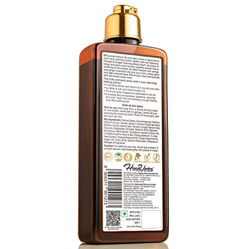 Image of WOW Skin Science Valencia Orange & Ginger Foaming Body Wash - No Parabens, Sulphate, Silicones & Color - 250mL