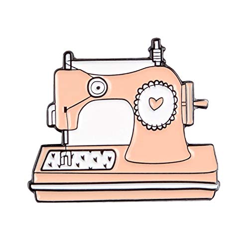 Walbest Brooch Pins for Women, Cartoon Sewing Machine Shaped Enamel Brooch Pin Handcraft DIY Badge Gift (XZ2267)