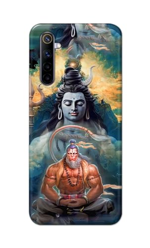 Image of PRINTFIDAA Printed Hard Back Cover Case for Realme 6 Pro Back Cover (Lord Shiva and Hanuma) -112