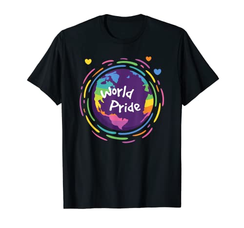 T-shirt World Pride Pride t-shirt de presente t-shirt, Preto