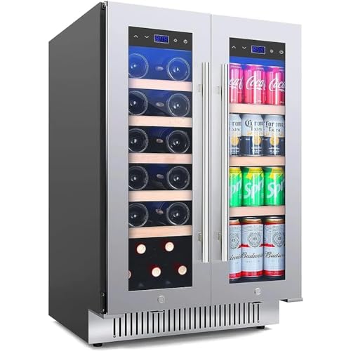 24.1'' 20 Bottle and 72 Can Dual Zone Built-in Wine & Beverage Refrigerator