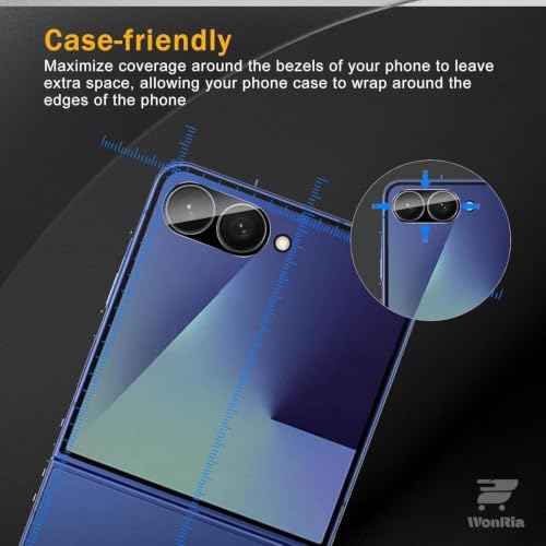 Image of Pack 1- Back Camera Glass Protector for Samsung Galaxy Z Flip 8 5G [3D Premium] Camera Glass Protector (Black)