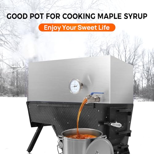 Image of 24x24x9.5 Inch Maple Syrup Evaporator Pan, 304 Stainless Steel with 1 Valve, Professional Grade for Efficient Home Syrup Boiling