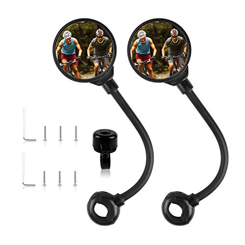 Ownaco Fahrradspiegel, Fahrrad Weitwinkel Rückspiegel Sichere Spiegel 3D, 360 Grad Verstellbarer Drehbarer, am Lenker Montierter Konvexer Spiegel für Mountainbike/Mofa/Rennräder Cover