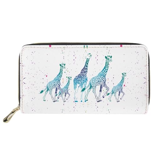 chalqin Leather Wallet Women Purse with Coin Pocket 4 Card Slots Shopping Convenient Money Clips Clutch Bag Phone Holder