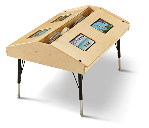 Jonti-Craft® 3397JCE Quad Tablet Table - Stationary,Natural wood
