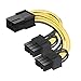 Produktbild OUK-BT 6-Pin PCIe auf Dual 8-Pin PCIe Stromkabel Adapter, 6-Polig PCIe Weiblich zu 2 x 8-Polig (2-polig + 6-Polig) PCIe männlich PCI-Express Grafikkarte Adapter GPU Y-Splitter Stromkabel