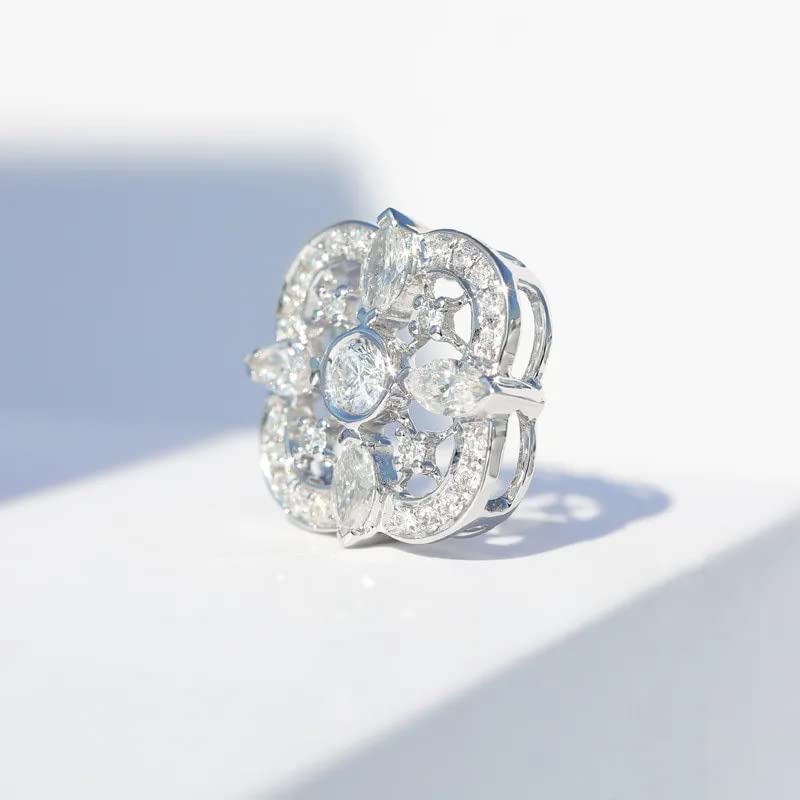 925 Sterlingsilber Vierblättriges Kleeblatt Funken Zirkon Anhänger Halskette für Frauen Schmuck Geschenke