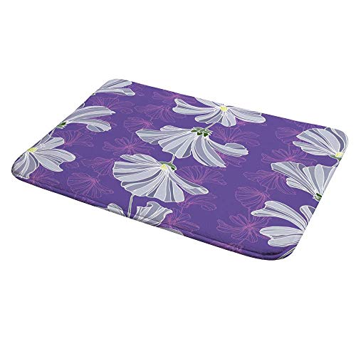 Tapis de douche doux de qualité supérieure motif fleurs délicates 91 cm - 5