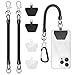 LunarCharm 2 Pack Phone Lanyard Anti-Theft Strap Coiled Cord for Outdoor Hiking and Climbing for Most Smartphones (Black + Black)