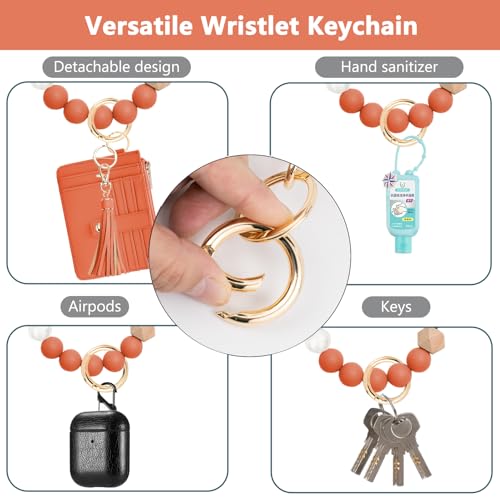 Image of KNGITRYI Wristlet Wallet for Women,RFID Keychain Wallet with Beaded Strap