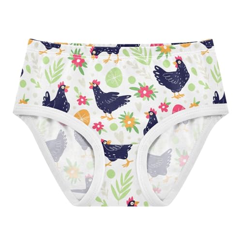 Wusikd Chickens Girls' Underwear Cotton Easter Eggs Girls Briefs Soft Toddler Underwear 3T
