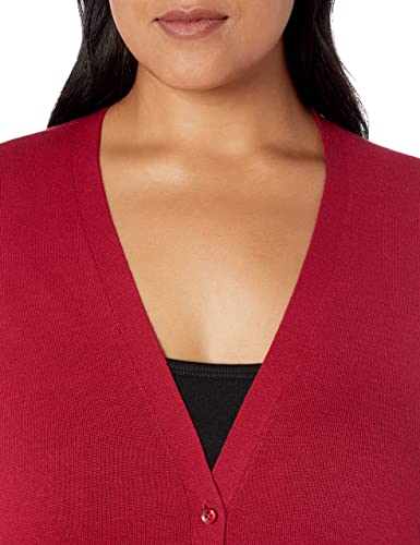 Image of Amazon Essentials Women's Lightweight V-Neck Cardigan Sweater (Available in Plus Size), Red, XX-Large (Pack of 2)