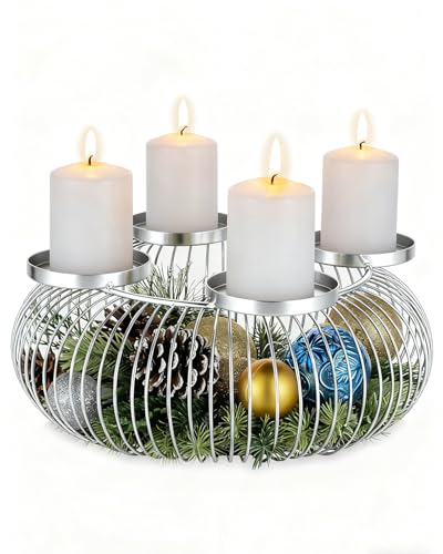Romadedi Adventskranz Modern Metall Advent: adventskerzenhalter Silber...