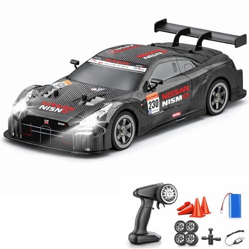 Image of Big Drift Racing Car Silver | 2.4G RC Drift Vehicle with 100 m Range, Smoke Effect, Neon Lights & Music | Rechargeable Remote Control Racer | Best Gift for Boys & Girls 2 3 4 5 6 7 8+ Years