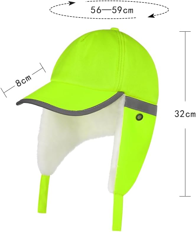 ITODA Warm Reflective Trapper Hat Lined Warmer Russian Earflap Winter Ski Hunting Cycling Trooper Adult/Kids Cap with Visor - Image 2