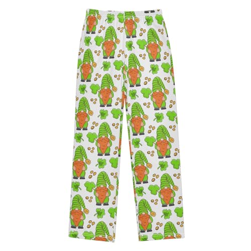 Gnome with Coin Boys Long Pants Soft Trousers Elastic Waist Kids Lounge Bottoms with Pockets S-XL