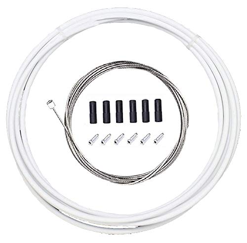 WIROJ Road Mountain Bike Bicycle Cycling Shifter Cable Housing Kit Set, Package Includes: 2 x 1.8m Shift Cables 1 x 3m Shift housing 8 x ferrules 12 x