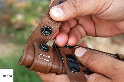 Ottoza Bainha de faca de couro feita à mão direita, bainha de faca de caça - bainha de faca de sobre