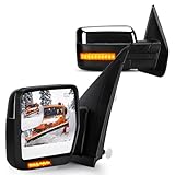 Towing Mirrors for 2004 2005 2006 2007 2008 2009 2010 2011 2012 2013 2014 Ford F-150 F150 Chrome Tow Mirror w/Power Heated Turn Signal Running Puddle Light Set of 2
