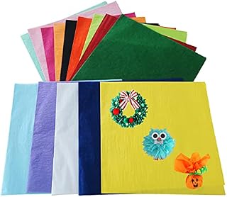 70Pcs Assorted Coloured Tissue Paper, Pink/Black/White/Blue/Green/Red/Purple/Orange/Yellow Decorative Tissue Paper Sheets,Mini Flower Gift Wrapping Paper for Hampers Christmas Halloween DIY Art Crafts