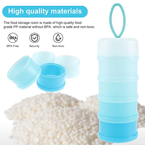 Image of 2 PCS 4 Layers Sakura Baby Milk Formula Dispenser & Container Box for Travel (Blue)