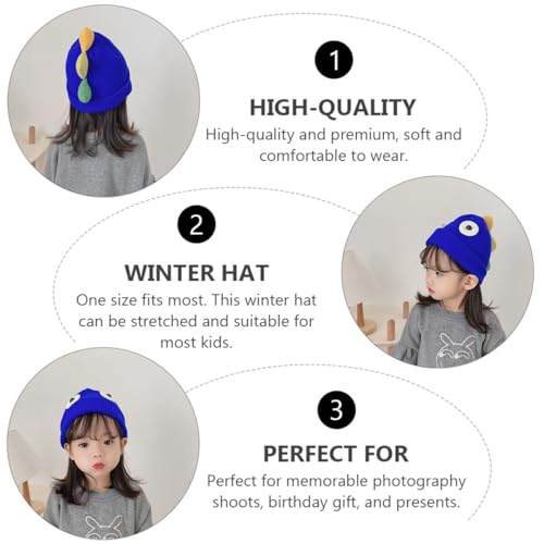 1pc Winter Cartoon Dinosaur Knitted Hat Warm Woolen Yarn Cap for Boys and Girls Creative Thick Design for Autumn and Winter Cute Dinosaur Beanie for Indoor and Outdoor Use4