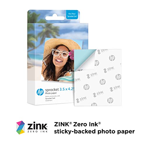 HP Sprocket 3x4 Instant Photo Printer & Sprocket 3.5 x 4.25” Zink Sticky-Backed Photo Paper (20 Pack) Compatible Sprocket 3x4 Photo Printer - image 6