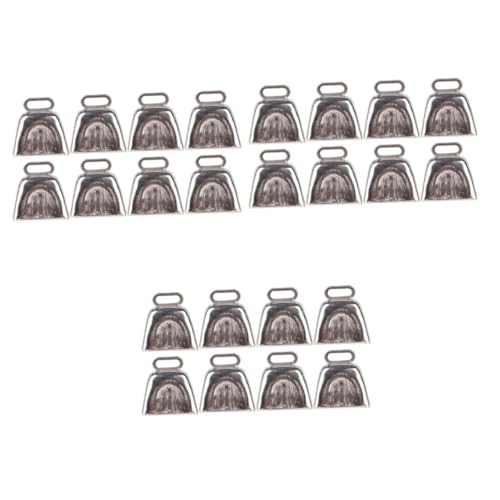 Mikinona Pz campanelli con manico campana della mucca esultante piccole campane di mucca football sport campanaccio per mucche campane di chiamata quadrate rumorista di campanacci Silver