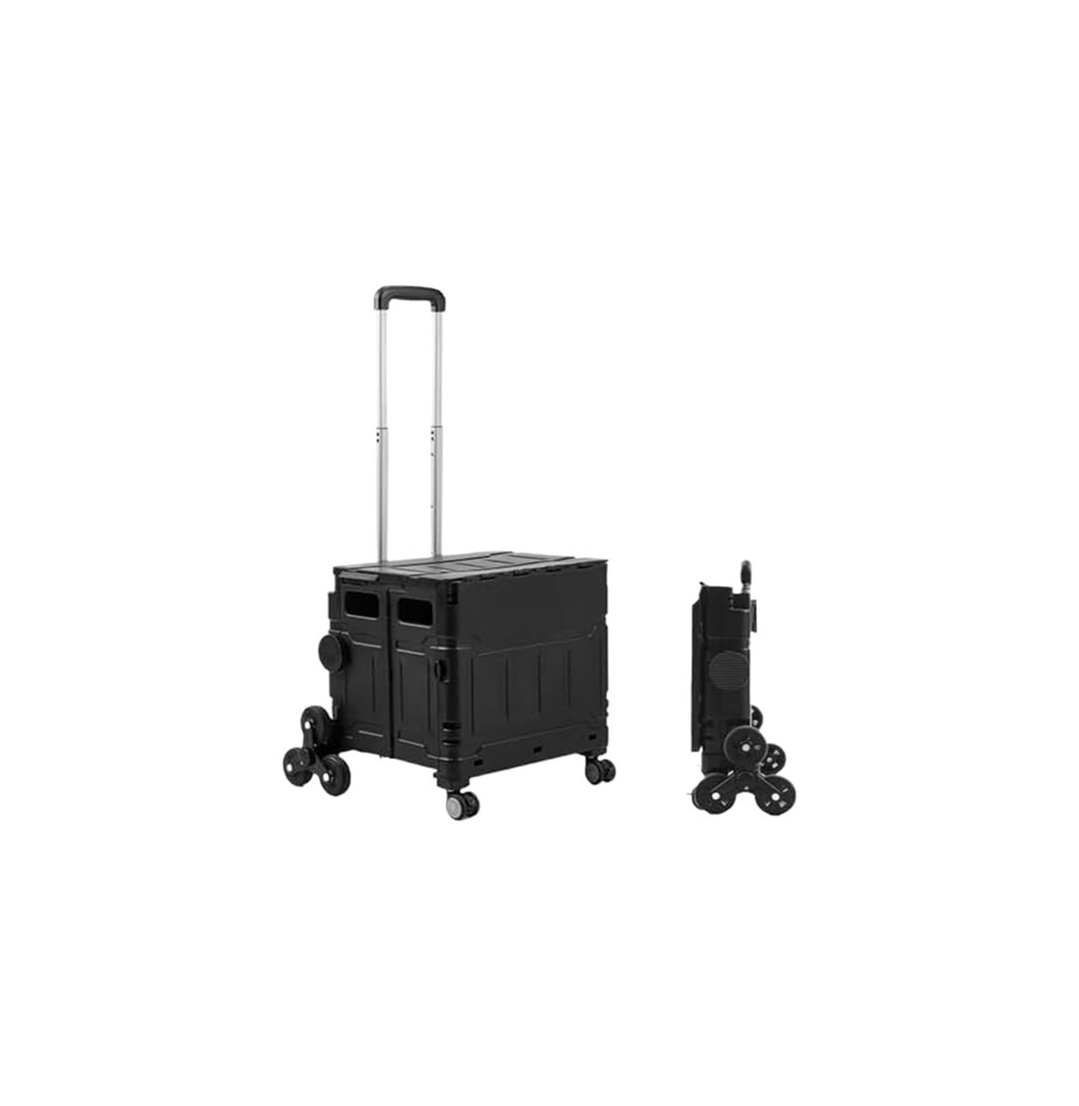 Fgjsfhrdtu Black Folding Shopping Cart, Aluminium Telescopic Handle, Stair Climbing Wheels(Black)