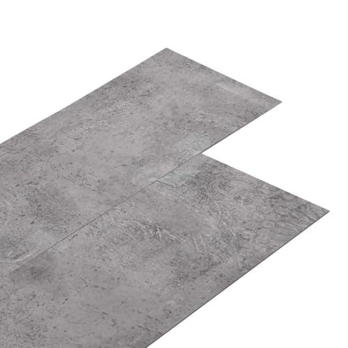 vidaXL Lama de Suelo Autoadhesiva 32 pcs Cemento Marrón 4,46 m² PVC, Tablones Autoadhesivos Modernos y Duraderos para Espacios Interiores, Estilo Modular, Mantenimiento Amigable