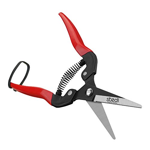 stedi Tijeras de podar de 19 cm, tijeras de mano con nariz recta para tallos de frutas y poda detallada, tijeras de podar SK5 de acero al carbono, diámetro máximo de corte de 2.5 mm Cover