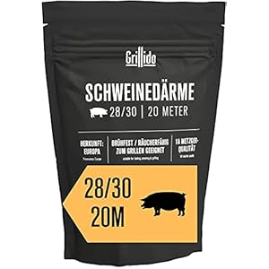Grillido Varkensarmen, kaliber 28/30, 20 meter, uit metzger handleiding in Duitsland, kwaliteitsklasse 1A, geschikt voor roken