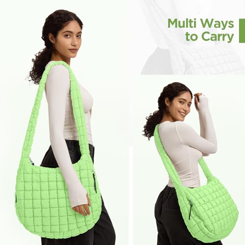 Image of Puffer Tote Bag for Women Large Quilted Crossbody Bag Quilted Carryall Bag Soft Puffy Hobo Handbags Puff Purse Shoulder Bag