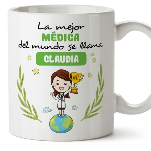 MUGFFINS Tazas Personalizadas para MÉDICA mujer - En Español - Eres Mejor del Mundo - 11 oz / 330 ml - Regalo Personalizable original y divertido