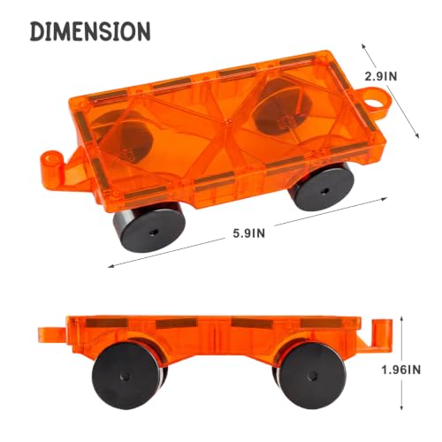 NEOFORMERS Magnetic Tiles Car Building Kit, 4 PCS Magnet Construction Trucks, STEM Toys for Boys Girls Ages 3-5 4-8,Educational Vehicle Engineering Set, Sensory Building Gifts for Toddlers & Kids - Image 6