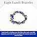 Herxion Lapis Lazuli Bracelet for Women & Men- Natural Raw Protection Bracelet, Blue Irregular Chips Stretch Healing Crystals Bracelets Anxiety Relief Jewelry for Encourages Honesty, Wisdom & Truth