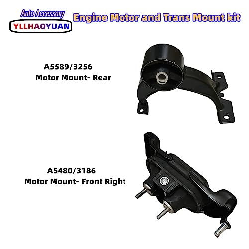 Yllhaoyuan Complete Engine Motor Mount Set of 4 Compatible with 2011-2017 Grand Caravan 3.6L Chrysler Town & Country Ram C/V VW Routan - Replaces 5273883AD 4880492AA by Yllhaoyuan - Used condition - Image 4